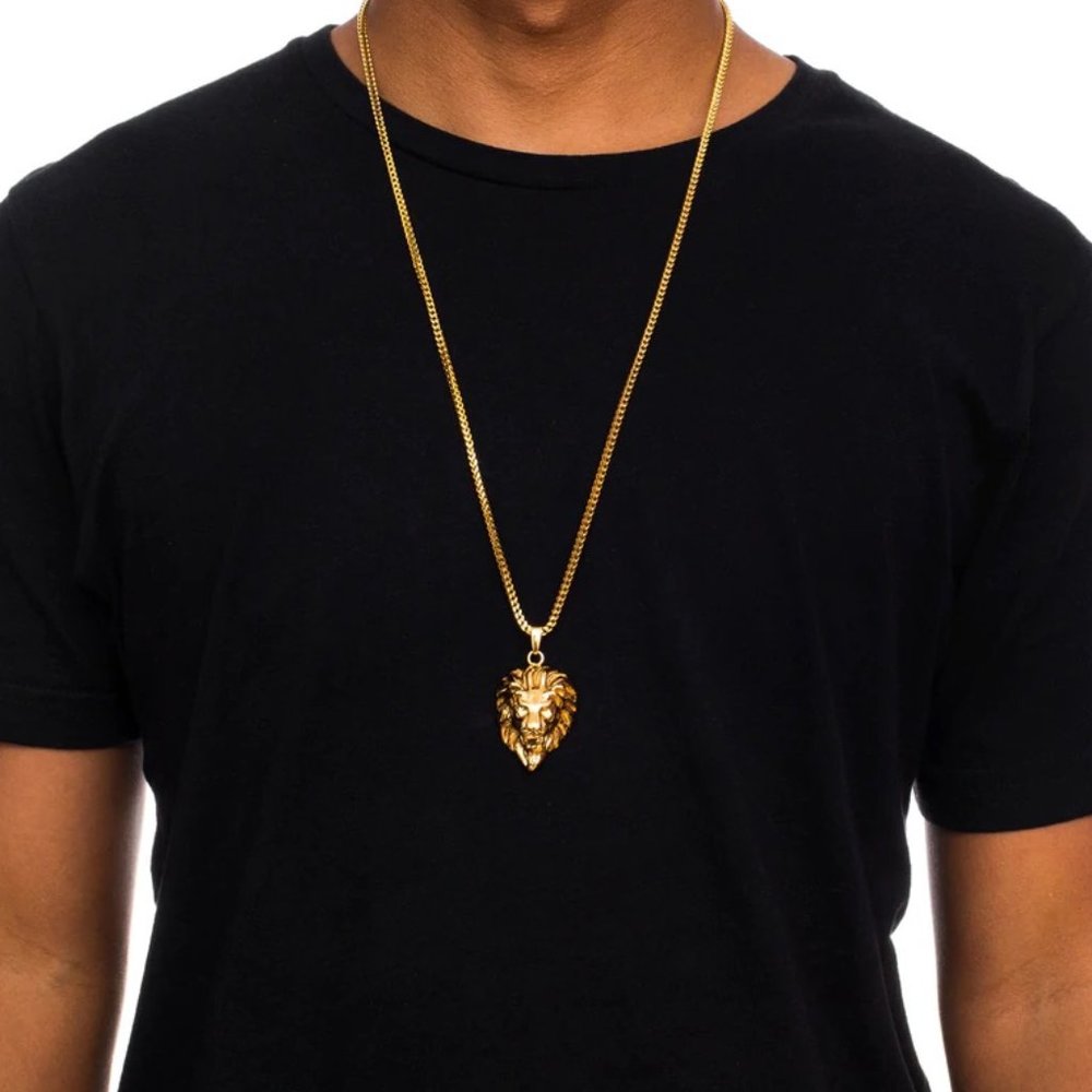 Mens Leo Gold Chain Pendant INCLUDED | July 23 - August 22 is LEO SEASON